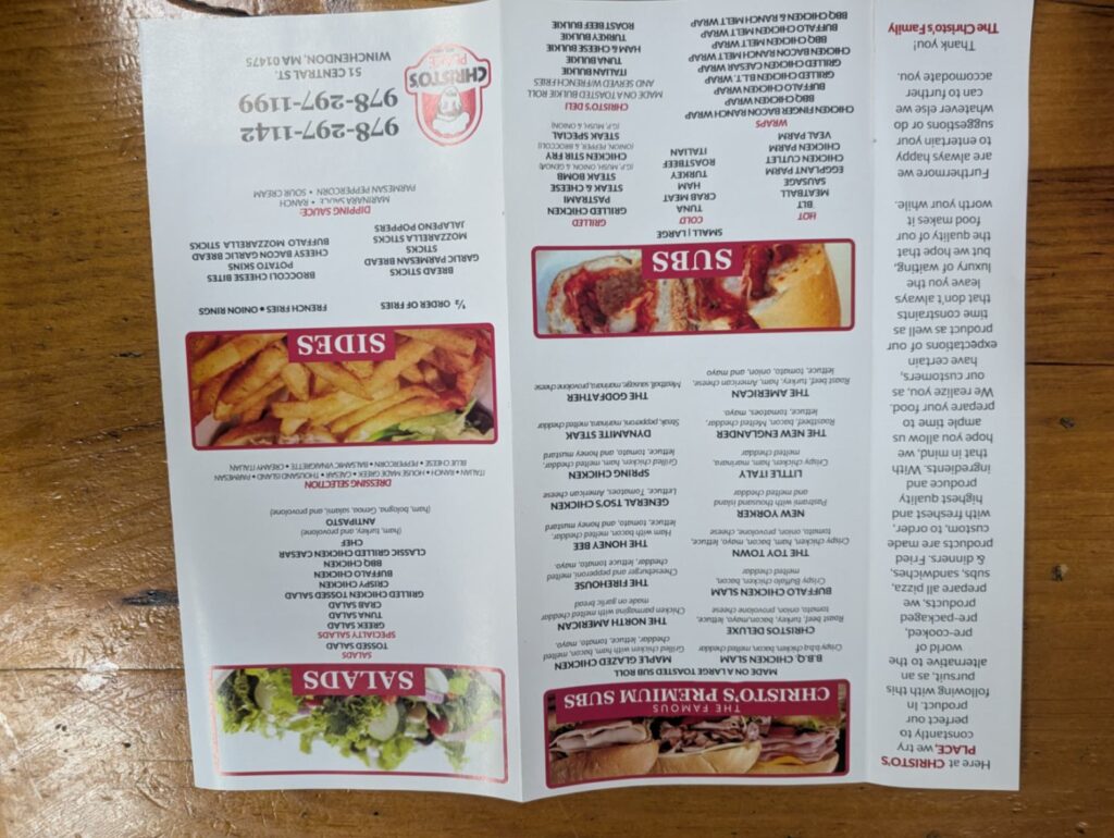 Christos Place Menu 5